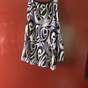 Briggs New York Asymmetrical Skirt in Purple and Black Swirl